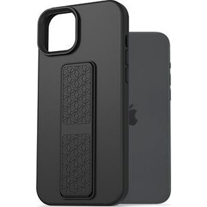 AlzaGuard Liquid Silicone Case with Stand pre iPhone 15 Plus čierny