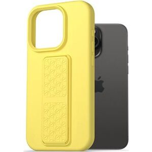 AlzaGuard Liquid Silicone Case with Stand na iPhone 15 Pro Max žltý