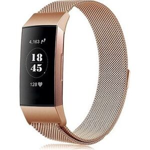 BStrap Milanese na Fitbit Charge 3/4 rose gold, veľkosť S