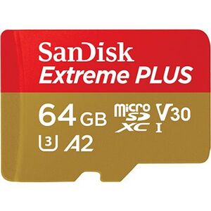 SanDisk microSDXC 64GB Extreme PLUS + Rescue PRO Deluxe + SD adaptér