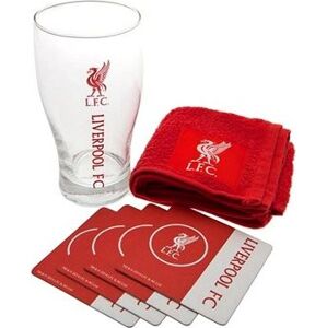 FOREVER COLLECTIBLES Liverpool FC: Wordmark - sklenice s podtácky a ručníkem