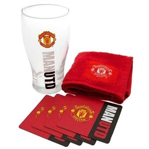 FOREVER COLLECTIBLES Manchester UNITED: Wordmark - sklenice s podtácky a ručníkem