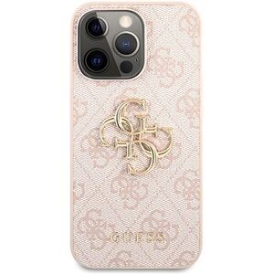 Guess PU 4G Metal Logo Zadný kryt na Apple iPhone 13 Pro Pink