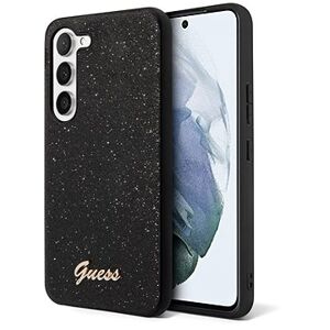 Guess PC/TPU Glitter Flakes Metal Logo Zadný Kryt na Samsung Galaxy S23 Black