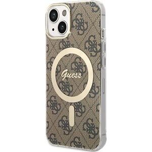 Guess 4G IML MagSafe Kompatibilní Zadní Kryt pro iPhone 14 Brown