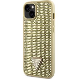 Guess Rhinestones Triangle Metal logo kryt pre iPhone 14 Gold