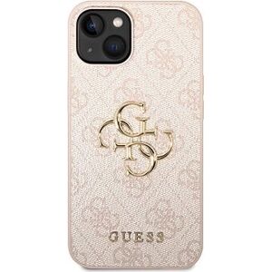 Guess PU 4G Metal Logo Zadný Kryt pre iPhone 15 Plus Pink