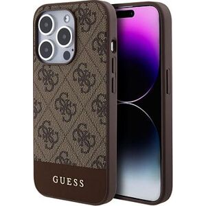 Guess PU 4G Stripe MagSafe Zadný Kryt na iPhone 15 Pro Brown