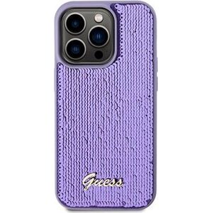 Guess Sequin Script Logo Zadný Kryt pre iPhone 15 Pro Max Purple