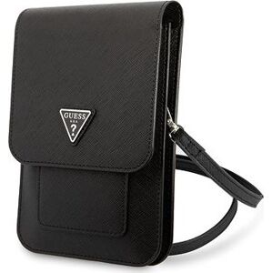 Guess PU Saffiano Triangle Logo Phone Bag Black