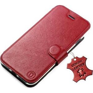 Mobiwear kožené flip pre Motorola Moto G32 – Tmavo červené
