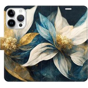 iSaprio flip pouzdro Gold Flowers pro iPhone 15 Pro
