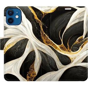 iSaprio flip puzdro BlackGold Marble pre iPhone 12 mini