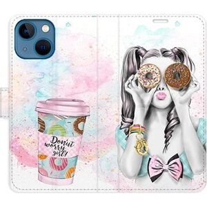 iSaprio flip pouzdro Donut Worry Girl pro iPhone 13 mini