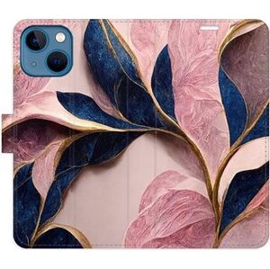 iSaprio flip puzdro Pink Leaves pre iPhone 13 mini