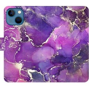 iSaprio flip puzdro Purple Marble pre iPhone 13 mini