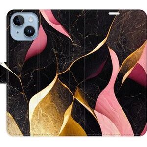 iSaprio flip pouzdro Gold Pink Marble 02 pro iPhone 14