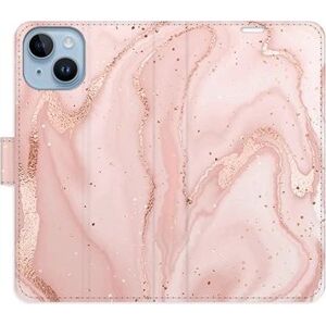 iSaprio flip pouzdro RoseGold Marble pro iPhone 14