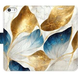 iSaprio flip puzdro GoldBlue Leaves pre iPhone 5/5S/SE