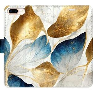 iSaprio flip puzdro GoldBlue Leaves pre iPhone 7 Plus