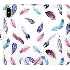 iSaprio flip puzdro Colorful Feathers pre iPhone X/XS