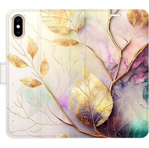 iSaprio flip puzdro Gold Leaves 02 pre iPhone X/XS