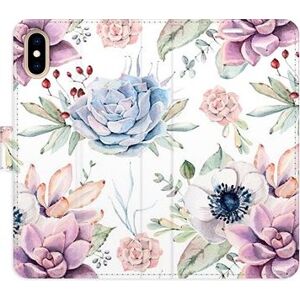 iSaprio flip puzdro Succulents Pattern na iPhone X/XS