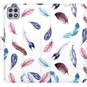 iSaprio flip puzdro Colorful Feathers pre Samsung Galaxy A22 5G