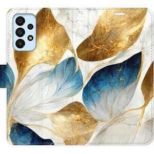 iSaprio flip puzdro GoldBlue Leaves pre Samsung Galaxy A33 5G