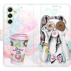 iSaprio flip puzdro Donut Worry Girl pre Samsung Galaxy A54 5G