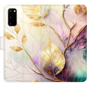 iSaprio flip pouzdro Gold Leaves 02 pro Samsung Galaxy S20