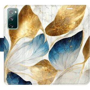 iSaprio flip puzdro GoldBlue Leaves pre Samsung Galaxy S20 FE