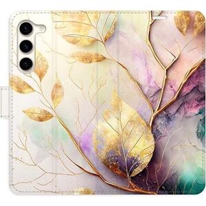 iSaprio flip puzdro Gold Leaves 02 na Samsung Galaxy S23+ 5G