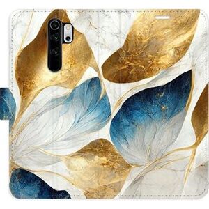 iSaprio flip pouzdro GoldBlue Leaves pro Xiaomi Redmi Note 8 Pro