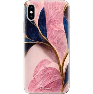 iSaprio Pink Blue Leaves pre iPhone XS