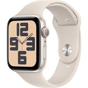 Apple Watch SE 44 mm Hviezdno biely hliník s hviezdno bielym športovým remienkom – M/L