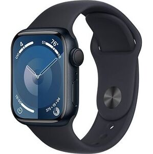 Apple Watch Series 9 41 mm Tmavo atramentový hliník s tmavo atramentovým športovým remienkom – S/M