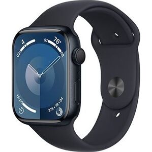 Apple Watch Series 9 45 mm Tmavo atramentový hliník s tmavo atramentovým športovým remienkom – M/L