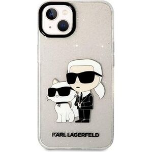 Karl Lagerfeld IML Glitter Karl and Choupette NFT Zadný Kryt pre iPhone 13 Transparent