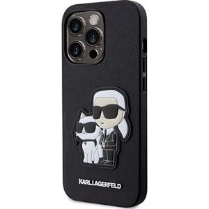 Karl Lagerfeld PU Saffiano Karl and Choupette NFT Zadný Kryt na iPhone 14 Pro Max Black