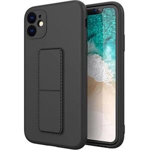 Kickstand silikónový kryt na iPhone 11 Pro, čierny