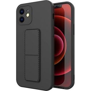 Kickstand silikónový kryt na iPhone XS Max, čierny