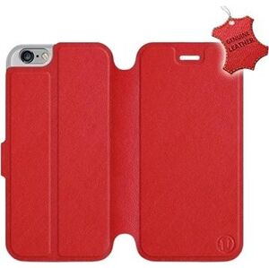 Flip puzdro na mobil Apple iPhone 6/iPhone 6s – Červené – kožené – Red Leather