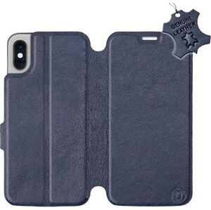 Flip pouzdro na mobil Apple iPhone X - Modré - kožené - Blue Leather