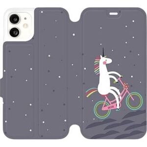 Flipové puzdro na mobil Apple iPhone 11 – V024P Jednorožec na bicykli