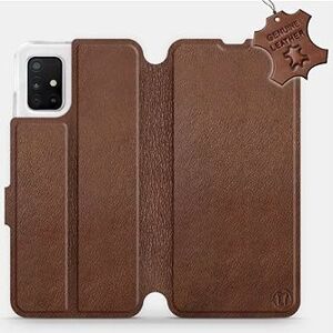 Flip puzdro na mobil Samsung Galaxy A51 – Hnedé – kožené – Brown Leather