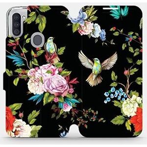 Flipové puzdro na mobil Samsung Galaxy M11 – VD09S Vtáky a kvety