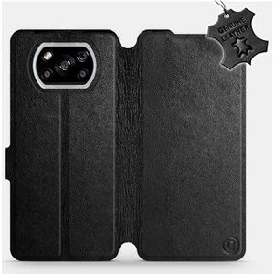 Flipové puzdro na mobil Xiaomi POCO X3 NFC – Čierne – kožené – Black Leather