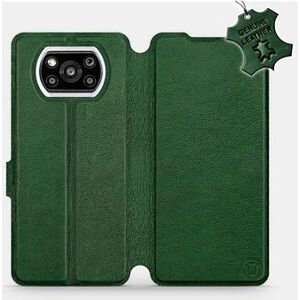 Kožené flip puzdro na mobil Xiaomi Poco X3 Pro – Zelené – Green Leather