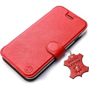 Mobiwear kožené flip pre Motorola Edge 30 Neo – Červené